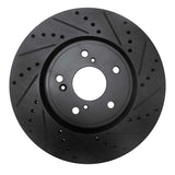 R1 Concepts 2013-2025 Acura ILX Front Right Drilled & Slotted Black Brake Rotor by R1 Concepts RNC-633-59064R