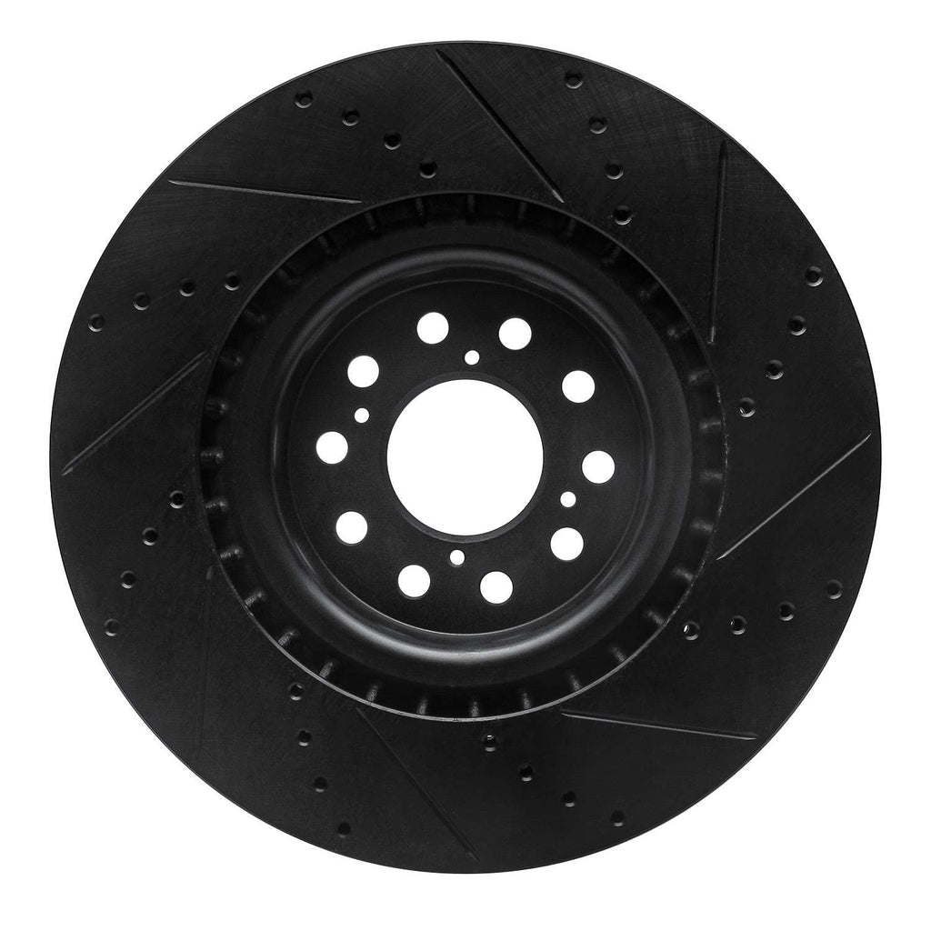 R1 Concepts 17-25 Acura Integra Front Left Drilled & Slotted Black ...