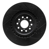 R1 Concepts 17-25 Acura Integra Front Left Drilled & Slotted Black Brake Rotor by R1 Concepts RNC-633-59065L