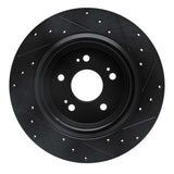 R1 Concepts 18-25 Honda Odyssey Rear Left Drilled & Slotted Black Brake Rotor by R1 Concepts RNC-633-59066L