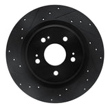 R1 Concepts 18-25 Honda Odyssey Rear Left Drilled & Slotted Black Brake Rotor by R1 Concepts RNC-633-59066L