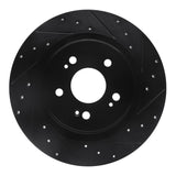 R1 Concepts 18-25 Honda Odyssey Rear Right Drilled & Slotted Black Brake Rotor by R1 Concepts RNC-633-59066R