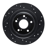 R1 Concepts 17-25 Acura Integra Rear Left Drilled & Slotted Black Brake Rotor by R1 Concepts RNC-633-59067L