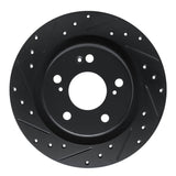 R1 Concepts 17-25 Acura Integra Rear Left Drilled & Slotted Black Brake Rotor by R1 Concepts RNC-633-59067L