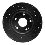 R1 Concepts 17-20 Honda Civic Sedan Rear Left Drilled & Slotted Black Brake Rotor by R1 Concepts RNC-633-59068L