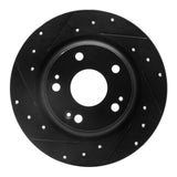 R1 Concepts 17-20 Honda Civic Sedan Rear Left Drilled & Slotted Black Brake Rotor by R1 Concepts RNC-633-59068L