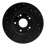 R1 Concepts 17-20 Honda Civic Sedan Rear Right Drilled & Slotted Black Brake Rotor by R1 Concepts RNC-633-59068R