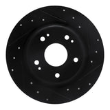 R1 Concepts 17-20 Honda Civic Sedan Rear Right Drilled & Slotted Black Brake Rotor by R1 Concepts RNC-633-59068R
