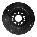 R1 Concepts 17-25 Acura RDX Rear Left Drilled & Slotted Black Brake Rotor by R1 Concepts RNC-633-59070L