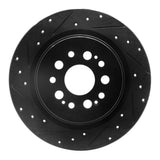 R1 Concepts 17-25 Acura RDX Rear Left Drilled & Slotted Black Brake Rotor by R1 Concepts RNC-633-59070L
