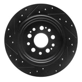 R1 Concepts 17-25 Acura RDX Rear Right Drilled & Slotted Black Brake Rotor by R1 Concepts RNC-633-59070R