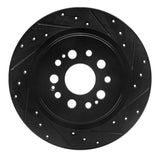 R1 Concepts 17-25 Acura RDX Rear Right Drilled & Slotted Black Brake Rotor by R1 Concepts RNC-633-59070R