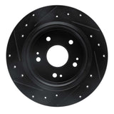 R1 Concepts 2016-2025 Honda HR-V Rear Right Drilled & Slotted Black Brake Rotor