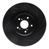 R1 Concepts 20-22 Honda CR-V Front Left Drilled & Slotted Black Brake Rotor by R1 Concepts RNC-633-59072L
