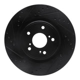 R1 Concepts 20-22 Honda CR-V Front Left Drilled & Slotted Black Brake Rotor by R1 Concepts RNC-633-59072L