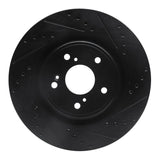 R1 Concepts 20-22 Honda CR-V Front Right Drilled & Slotted Black Brake Rotor by R1 Concepts RNC-633-59072R
