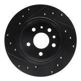 R1 Concepts 61-91 Mercedes-Benz 220 Rear Right Drilled & Slotted Black Brake Rotor by R1 Concepts RNC-633-63003R