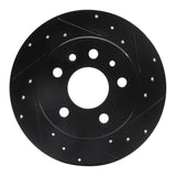 R1 Concepts 61-91 Mercedes-Benz 220 Rear Right Drilled & Slotted Black Brake Rotor by R1 Concepts RNC-633-63003R