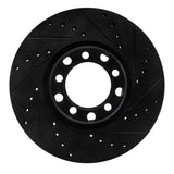 R1 Concepts 82-85 Mercedes-Benz 500SEC Front Right Drilled & Slotted Black Brake Rotor by R1 Concepts RNC-633-63007R