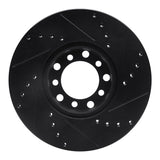 R1 Concepts 72-80 Mercedes-Benz 280SE Front Left Drilled & Slotted Black Brake Rotor by R1 Concepts RNC-633-63009L