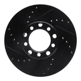 R1 Concepts 72-80 Mercedes-Benz 280SE Front Left Drilled & Slotted Black Brake Rotor by R1 Concepts RNC-633-63009L