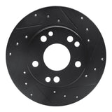 R1 Concepts 83-89 Mercedes-Benz 190E Front Right Drilled & Slotted Black Brake Rotor