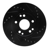 R1 Concepts 87-93 Mercedes-Benz 190E Front Left Drilled & Slotted Black Brake Rotor