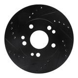 R1 Concepts 87-93 Mercedes-Benz 190E Front Left Drilled & Slotted Black Brake Rotor