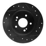 R1 Concepts 87-15 Chrysler Crossfire Rear Left Drilled & Slotted Black Brake Rotor