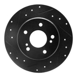 R1 Concepts 87-15 Chrysler Crossfire Rear Left Drilled & Slotted Black Brake Rotor