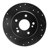 R1 Concepts 87-15 Chrysler Crossfire Rear Left Drilled & Slotted Black Brake Rotor
