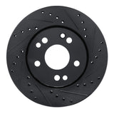 R1 Concepts 90-92 Mercedes-Benz 300E Front Right Drilled & Slotted Black Brake Rotor by R1 Concepts RNC-633-63014R