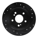 R1 Concepts 83-95 Mercedes-Benz 300CE Rear Left Drilled & Slotted Black Brake Rotor by R1 Concepts RNC-633-63015L
