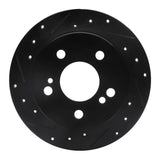 R1 Concepts 83-95 Mercedes-Benz 300CE Rear Left Drilled & Slotted Black Brake Rotor by R1 Concepts RNC-633-63015L