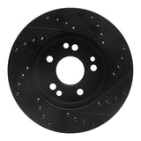 R1 Concepts 84-95 Mercedes-Benz E300 Front Left Drilled & Slotted Black Brake Rotor