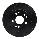 R1 Concepts 84-95 Mercedes-Benz E300 Front Left Drilled & Slotted Black Brake Rotor