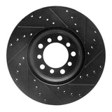 R1 Concepts 85-91 Mercedes-Benz 300SE Front Left Drilled & Slotted Black Brake Rotor by R1 Concepts RNC-633-63017L