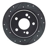 R1 Concepts 90-95 Mercedes-Benz 300SL Rear Left Drilled & Slotted Black Brake Rotor by R1 Concepts RNC-633-63018L