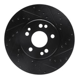 R1 Concepts 90-98 Mercedes-Benz 300SL Front Right Drilled & Slotted Black Brake Rotor by R1 Concepts RNC-633-63019R