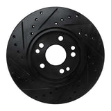 R1 Concepts 90-95 Mercedes-Benz 300CE Front Right Drilled & Slotted Black Brake Rotor by R1 Concepts RNC-633-63020R