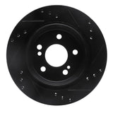 R1 Concepts 92-94 Mercedes-Benz E500 Rear Left Drilled & Slotted Black Brake Rotor by R1 Concepts RNC-633-63025L