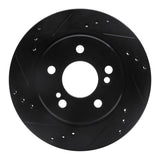 R1 Concepts 92-94 Mercedes-Benz E500 Rear Left Drilled & Slotted Black Brake Rotor by R1 Concepts RNC-633-63025L
