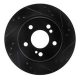 R1 Concepts 92-94 Mercedes-Benz 500E Rear Right Drilled & Slotted Black Brake Rotor by R1 Concepts RNC-633-63025R