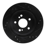 R1 Concepts 92-95 Mercedes-Benz E420 Rear Left Drilled & Slotted Black Brake Rotor by R1 Concepts RNC-633-63026L