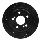 R1 Concepts 92-95 Mercedes-Benz E420 Rear Left Drilled & Slotted Black Brake Rotor by R1 Concepts RNC-633-63026L