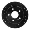 R1 Concepts 94-98 Mercedes-Benz C280 Rear Left Drilled & Slotted Black Brake Rotor