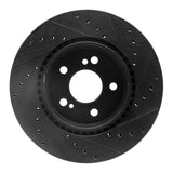 R1 Concepts 93-02 Mercedes-Benz 600SL Rear Left Drilled & Slotted Black Brake Rotor by R1 Concepts RNC-633-63030L