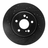 R1 Concepts 93-02 Mercedes-Benz 600SL Rear Left Drilled & Slotted Black Brake Rotor by R1 Concepts RNC-633-63030L