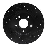 R1 Concepts 97-98 Mercedes-Benz C230 Front Left Drilled & Slotted Black Brake Rotor