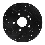 R1 Concepts 97-98 Mercedes-Benz C230 Front Left Drilled & Slotted Black Brake Rotor